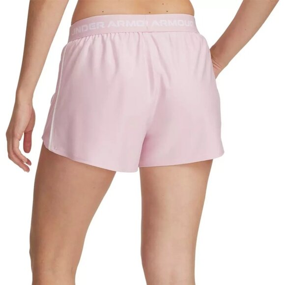 Under Armour Women's Tech 3" Play Up Shorts Pink White Pull On Active Stretch XL - Picture 6 of 6